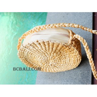 circle seagrass bags natural water hyacinth 